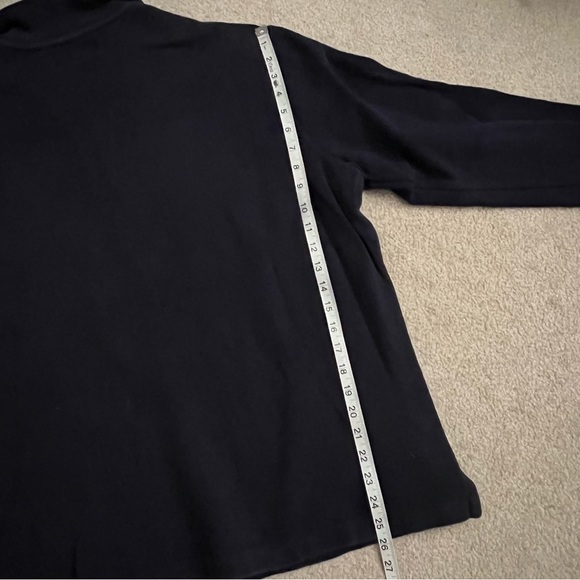 Vintage 1990s Polo by Ralph Lauren Classic 1/4 Zip Cotton Knit Navy Blue Shirt - Picture 12 of 12